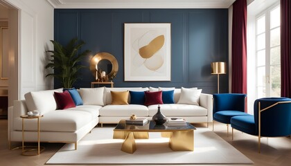 white and gold theme modern interior