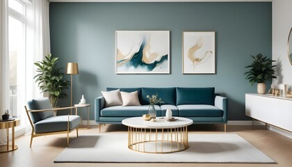 white and gold theme modern interior