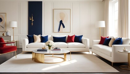 white and gold theme modern interior