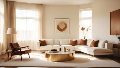 white and gold theme modern interior