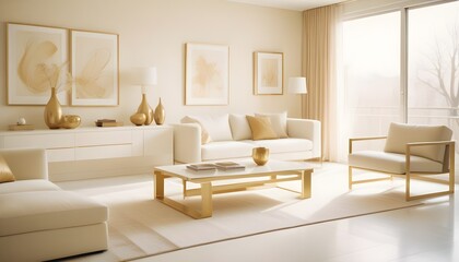 white and gold theme modern interior