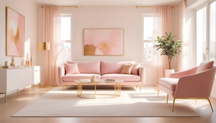 white and gold theme modern interior