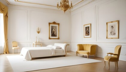 white and gold theme modern interior