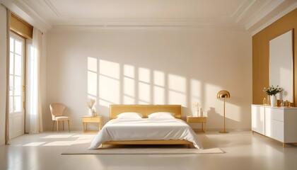 white and gold theme modern interior