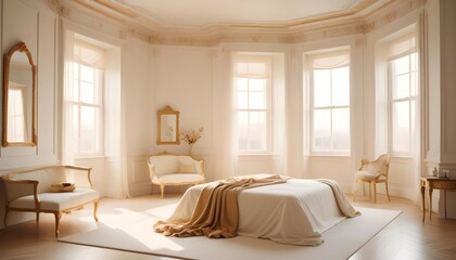 white and gold theme modern interior