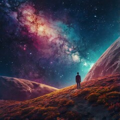 Obraz premium galaxy concept, abstract color, watercolor