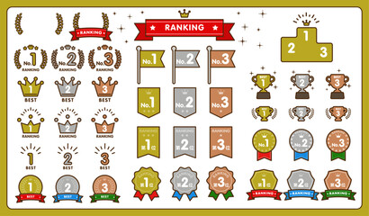 Obraz premium ベクターのランキングアイコンセット