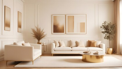 white and gold theme modern interior