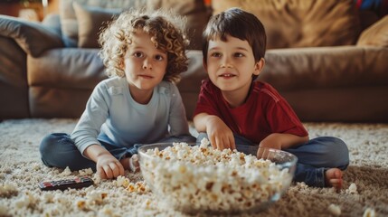 The boys with popcorn