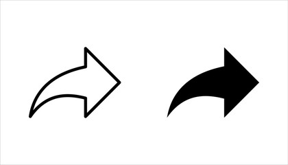 Forward icon set. Arrow simple icon set. Vector illustration on white background