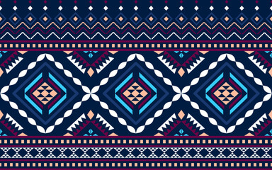 Southwest Aztec geometric Native American Mexican navajo tribal ethnic seamless pattern fabric colorful design vector for textile printing 