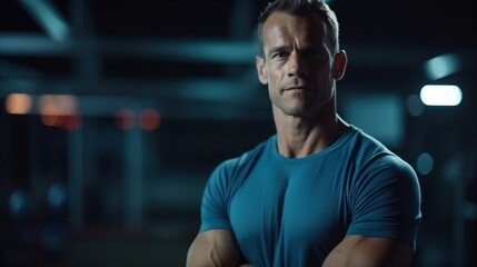 Fototapeta premium Background of a fitness coach in a movie shot