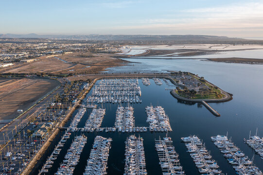 Chula Vista Marina with view of downtown San Diego