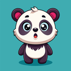 Adobe Illustrator Artwcute 3D fluffy baby panda,  what happened expressionork © MD