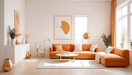 Fototapeta premium white and gold theme modern interior