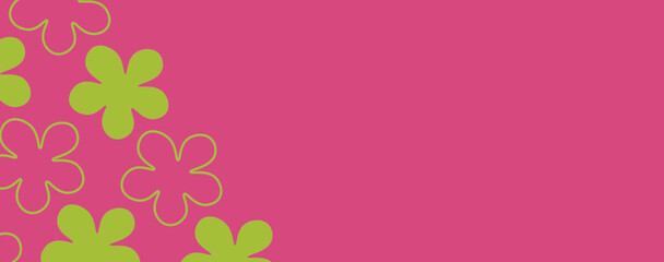 Summer Floral frame. Summer concept design a template for invitations, leaflets and greeting cards. Vector illustration. Trendy border. Pink background, Print