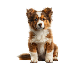 Fototapeta premium Puppy sitting with alert expression.