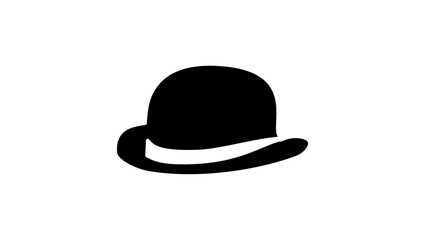 Bowler Hat, black isolated silhouette