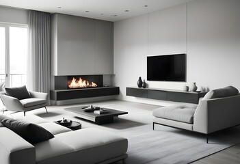white and gold theme modern interior