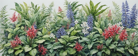 Fototapeta premium Vibrant Flower Garden with Rich Hues, Artistic Design and Bountiful Blooms