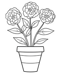 Kids coloring page featuring bloom peony flower coloring page 