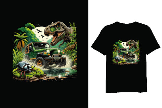 jorasic parc dinosaur top 1 t shirt  dinosaur in wild forest