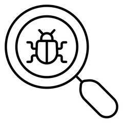     Virus under magnifying glass, debugging