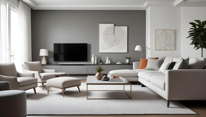 white and gold theme modern interior