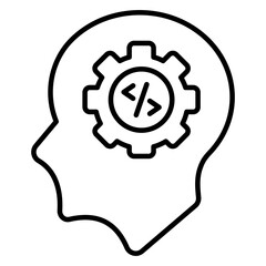 A flat design icon of mind development 