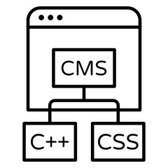 A flat design icon of web coding 