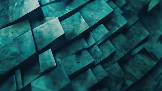Close up of blue and green patterned surface made of wood