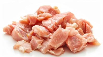 Raw chicken meat separated on a white background