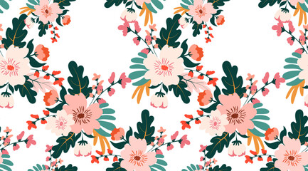 Seamless daisy pattern. Textile print pattern © akn