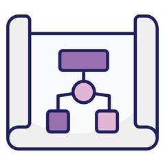 Conceptual flat design icon of hierarchy