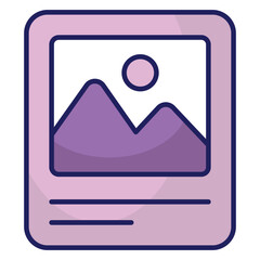 Conceptual flat design icon of landscape 
