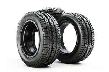 Car tires on a white background.