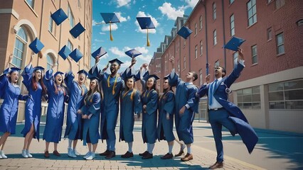 Future doctors students celebrate graduation from university.  Graduation from school. Graduation from college