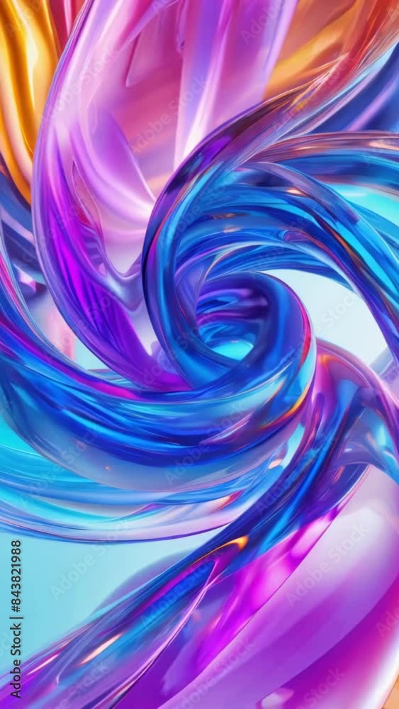 Poster Colorful swirl of blue, purple, and pink