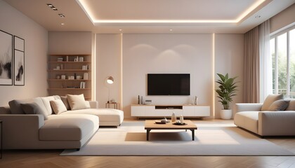 white and gold theme modern interior