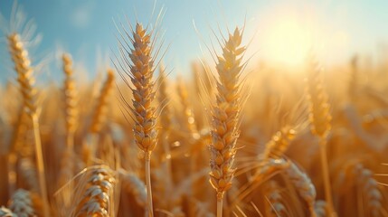 Wheat field poster with copy space