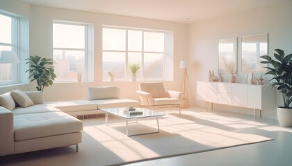 Fototapeta premium white and gold theme modern interior
