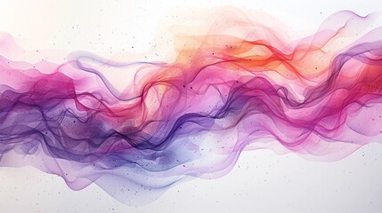 Fototapeta premium A network of watercolor splashes and delicate lines creates a flowing and dreamlike abstract visualization.