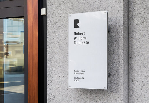 Logo Mockup Template Style Effect Wall Badge Sign Signboard Metal Text Brand Logotype Identity with Generative AI