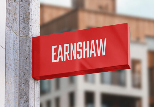 Logo Mockup Template Style Effect Wall Badge Sign Signboard Metal Text Brand Logotype Identity