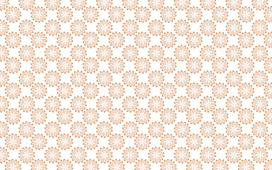 Golden vector floral seamless pattern. Abstract luxury geometric ornamental texture with small flower silhouettes. Gold and white simple ornament in oriental style.