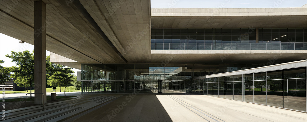 Wall mural empty minimal abstract architecture building interior or exterior concrete design open space floor c