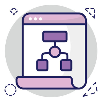 Conceptual flat design icon of hierarchy