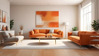 Fototapeta premium white and gold theme modern interior