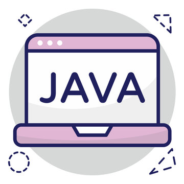 A flat design icon of java website 