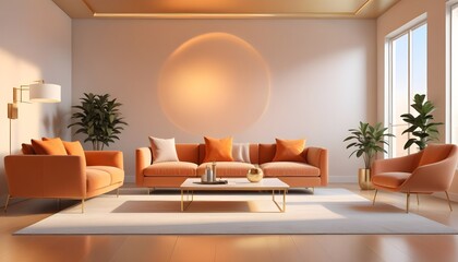 white and gold theme modern interior